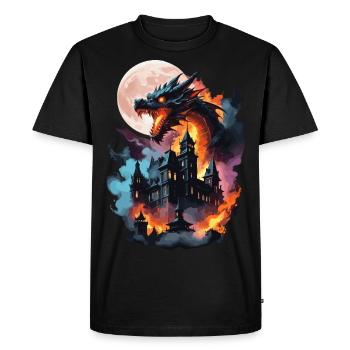 DRAGON MIDNIGHT BLAZE : VILLE EN FLAMMES, RAVAGE LUNAIRE - T-shirt Premium bio Homme - noir - Devant - Nico (187cm)