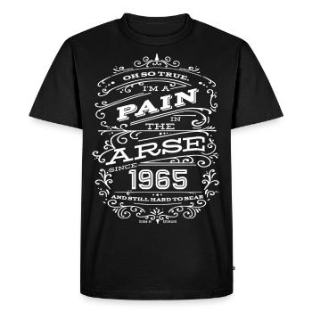 Hillarious Funny Birthday Shirt 1965 White Edition - Men's Premium Organic T-Shirt - black - Front - Nico (187cm)