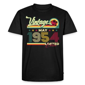 Millésime 1954 Cru 1954 70ème anniversaire 1954 - T-shirt Premium bio Homme - noir - Devant - Nico (187cm)
