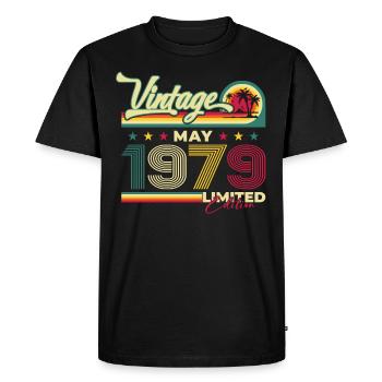 Millésime Mai 1979 Cru 1979 Anniversaire 1979 - T-shirt Premium bio Homme - noir - Devant - Nico (187cm)