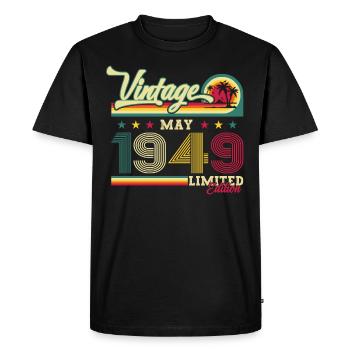 Légende Juin 1949 Millésime 1949 Anniversaire 1949 - T-shirt Premium bio Homme - noir - Devant - Nico (187cm)