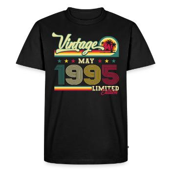 Legend June 1995 Vintage 1995 Birthday 1995 - Men's Premium Organic T-Shirt - black - Front - Nico (187cm)
