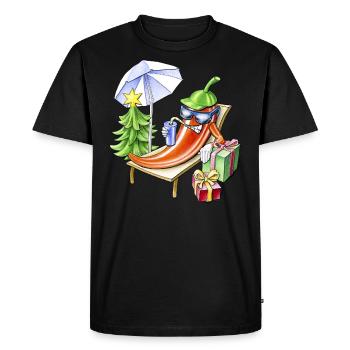 A chili Christmas at the beach - Men's Premium Organic T-Shirt - black - Front - Nico (187cm)