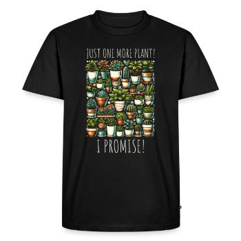 Plant Lover Sayings - Just one more plant! - Men's Premium Organic T-Shirt - black - Front - Nico (187cm)