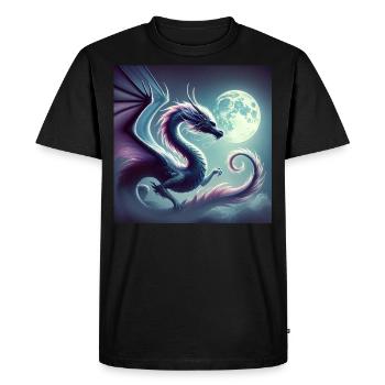 Dragon au clair de lune - T-shirt Premium bio Homme - noir - Devant - Nico (187cm)