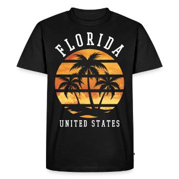 Florida USA Miami America Summer Palm Trees Beach - Men's Premium Organic T-Shirt - black - Front - Nico (187cm)