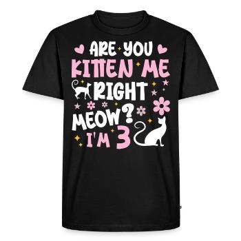 J'ai 3 ans | Cadeau Anniversaire 3 ans Meow Cadeau - T-shirt Premium bio Homme - noir - Devant - Nico (187cm)