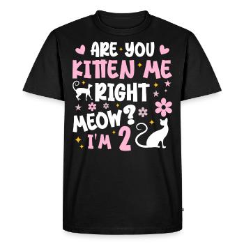 J'ai 2 ans | Cadeau Anniversaire 2 ans Meow Cadeau - T-shirt Premium bio Homme - noir - Devant - Nico (187cm)