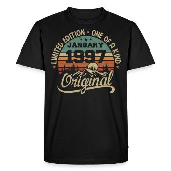 Janvier 1997 I Anniversaire Nées En Janvier 1997 - T-shirt Premium bio Homme - noir - Devant - Nico (187cm)