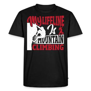 Ma bouée de sauvetage, c’est l’alpinisme, les aventures de randonnée - T-shirt Premium bio Homme - noir - Devant - Nico (187cm)