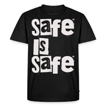 Safe Is Safe Drôle mais vrai - T-shirt Premium bio Homme - noir - Devant - Nico (187cm)