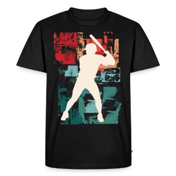 Baseball Baseball Player Player Vintage Colorful - Men's Premium Organic T-Shirt - black - Front - Nico (187cm)