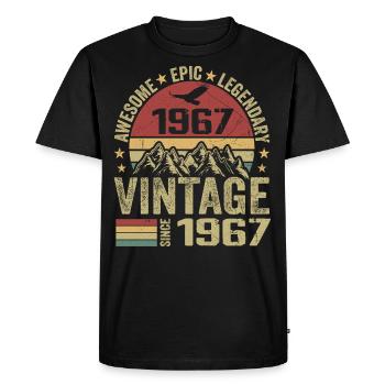 Vintage 1967 Cadeau Anniversaire 1967 - Né en 1967 - T-shirt Premium bio Homme - noir - Devant - Nico (187cm)