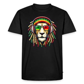 Reggae Lion Rasta Jamaïque - T-shirt Premium bio Homme - noir - Devant - Nico (187cm)