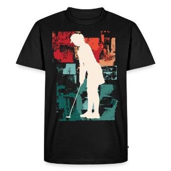 Golf Golfeur Joueur Sports Hobby Vintage - T-shirt Premium bio Homme - noir - Devant - Nico (187cm)