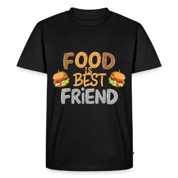La nourriture est la meilleure amie - T-shirt Premium bio Homme - noir - Devant - Nico (187cm)