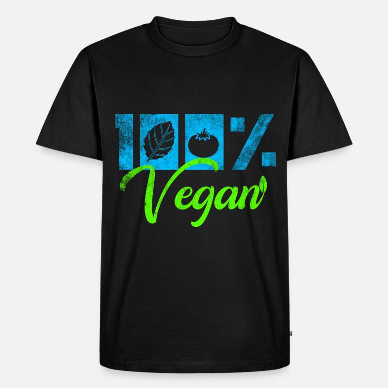 Vegan - Männer Premium Bio T-Shirt - Schwarz