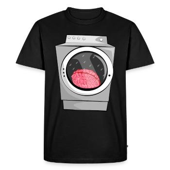 Brainwash in the washing machine - Men's Premium Organic T-Shirt - black - Front - Nico (187cm)