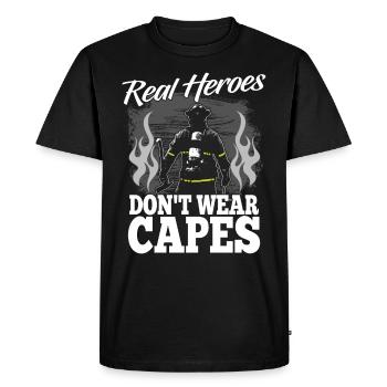 Pompier cadeau - T-shirt Premium bio Homme - noir - Devant - Nico (187cm)