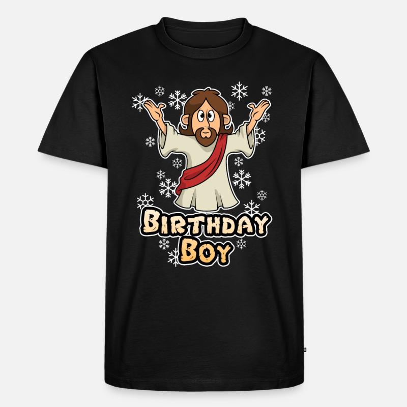 Jesus Birthday Boy - Männer Premium Bio T-Shirt - Schwarz