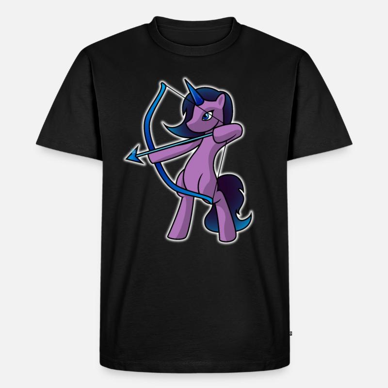 Bogenschütze Einhorn - Männer Premium Bio T-Shirt - Schwarz