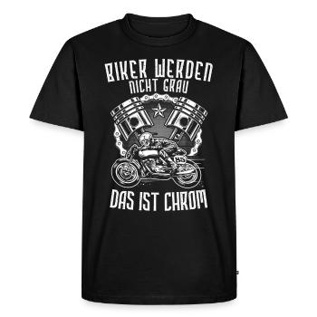 Biker Be Not Grey Chrome - T-shirt Premium bio Homme - noir - Devant - Nico (187cm)