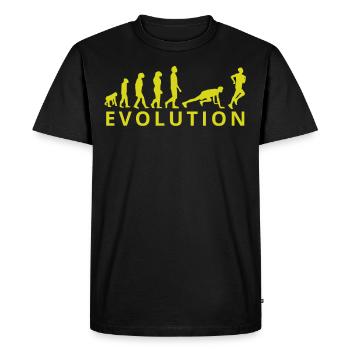 Evolution of an athlete - Men's Premium Organic T-Shirt - black - Front - Nico (187cm)
