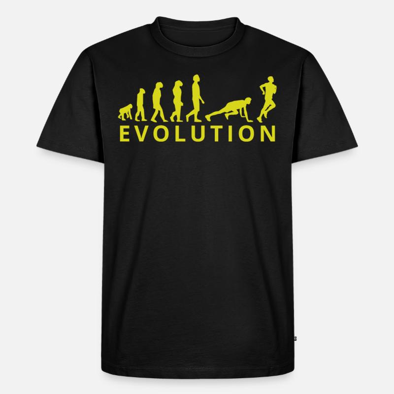 Evolution von einem Sportler - Männer Premium Bio T-Shirt - Schwarz