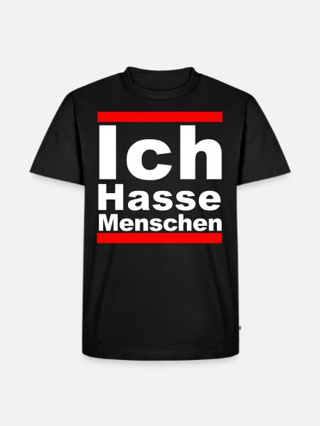 Ich Hasse Menschen - Männer Premium Bio T-Shirt - Schwarz