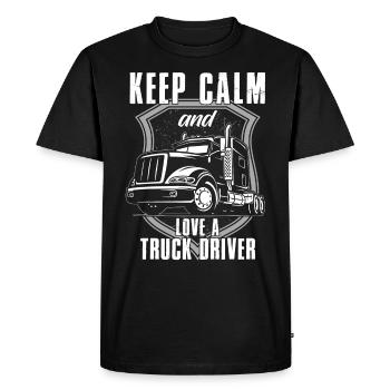 Keep Calm And Drive A Truck - Men's Premium Organic T-Shirt - black - Front - Nico (187cm)