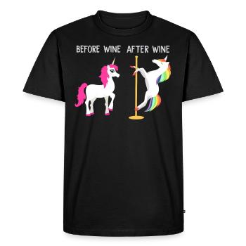 Drunken Stripping Unicorn Wine - Men's Premium Organic T-Shirt - black - Front - Nico (187cm)
