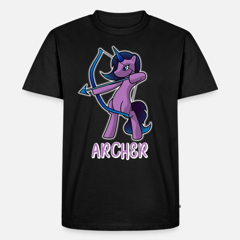 Bogenschütze Einhorn - Männer Premium Bio T-Shirt - Schwarz