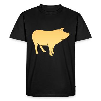 Porc - T-shirt Premium bio Homme - noir - Devant - Nico (187cm)