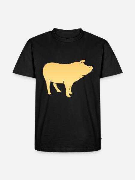 Schwein - Männer Premium Bio T-Shirt - Schwarz
