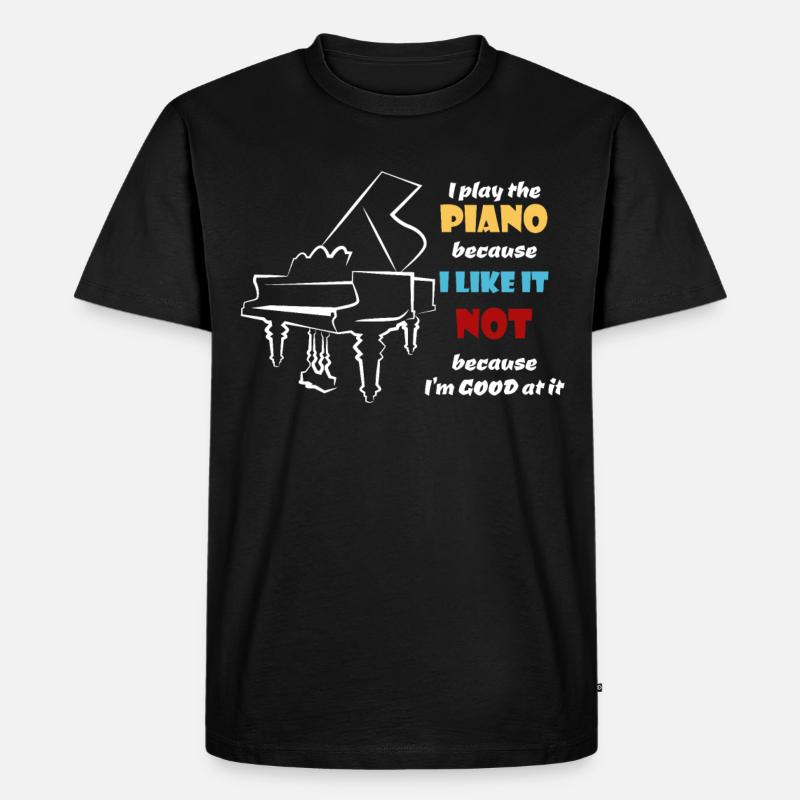 Piano - Männer Premium Bio T-Shirt - Schwarz