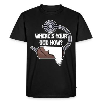 Where is your God? - Men's Premium Organic T-Shirt - black - Front - Nico (187cm)