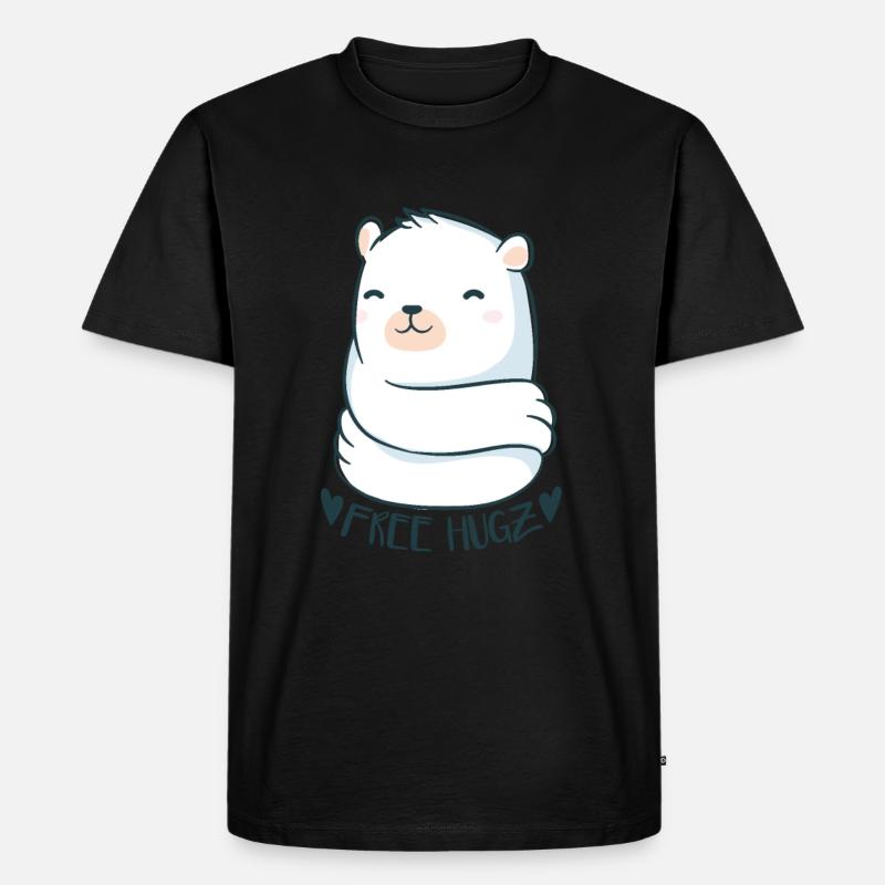 Free Hugs Bear - Männer Premium Bio T-Shirt - Schwarz