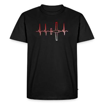 ECG avion battement de coeur - T-shirt Premium bio Homme - noir - Devant - Nico (187cm)