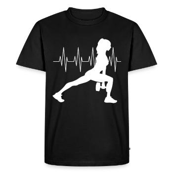 Femme de fitness - T-shirt Premium bio Homme - noir - Devant - Nico (187cm)
