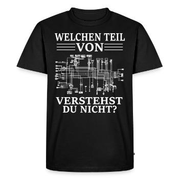 Which part of you do not understand electricians - Men's Premium Organic T-Shirt - black - Front - Nico (187cm)