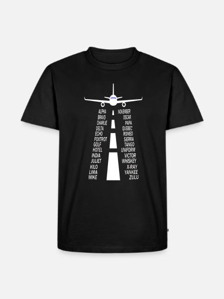 Pilot alphabet pilot airplane - Men's Premium Organic T-Shirt - black