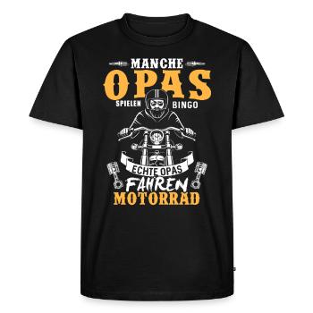 Certains grands-pères Jouer Bingo Vraie Conduite Moto - T-shirt Premium bio Homme - noir - Devant - Nico (187cm)