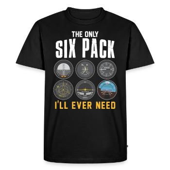 Avion pilote six pack - T-shirt Premium bio Homme - noir - Devant - Nico (187cm)