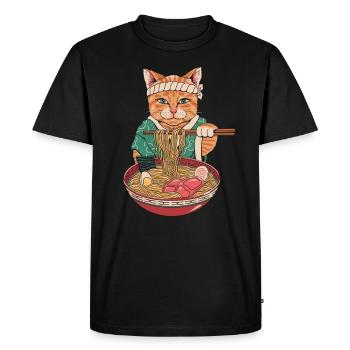Ramen Kawaii Nouilles Maneki - T-shirt Premium bio Homme - noir - Devant - Nico (187cm)