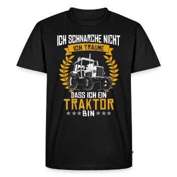 I do not snore i dream tractor - Men's Premium Organic T-Shirt - black - Front - Nico (187cm)