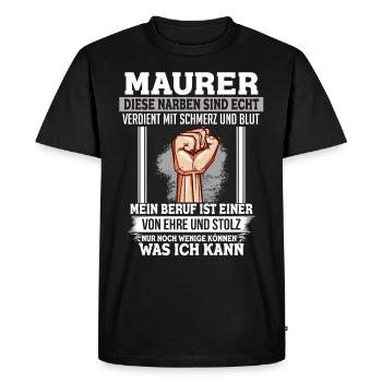 Masons honor and pride fist - Men's Premium Organic T-Shirt - black - Front - Nico (187cm)