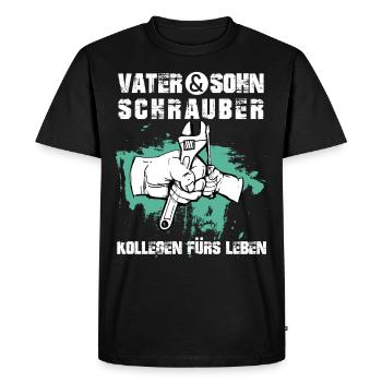 Vater & Sohn Schrauber - Männer Premium Bio T-Shirt - Schwarz - Vorne - Nico (187cm)