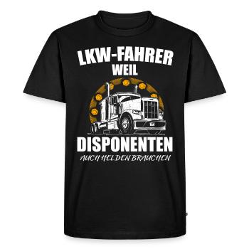 Les camionneurs, car les dispatchers ont aussi besoin de héros - T-shirt Premium bio Homme - noir - Devant - Nico (187cm)