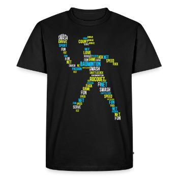 Badminton Badminton joueur de badminton - T-shirt Premium bio Homme - noir - Devant - Nico (187cm)