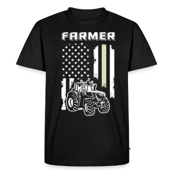 Agriculteur agriculteur agriculteur - T-shirt Premium bio Homme - noir - Devant - Nico (187cm)